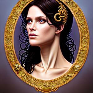 Ai generated image of realsabin as goddess circe